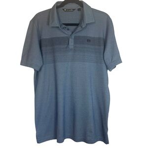 Travis Mathew Coastal Chest Stripe Blue Large Polo